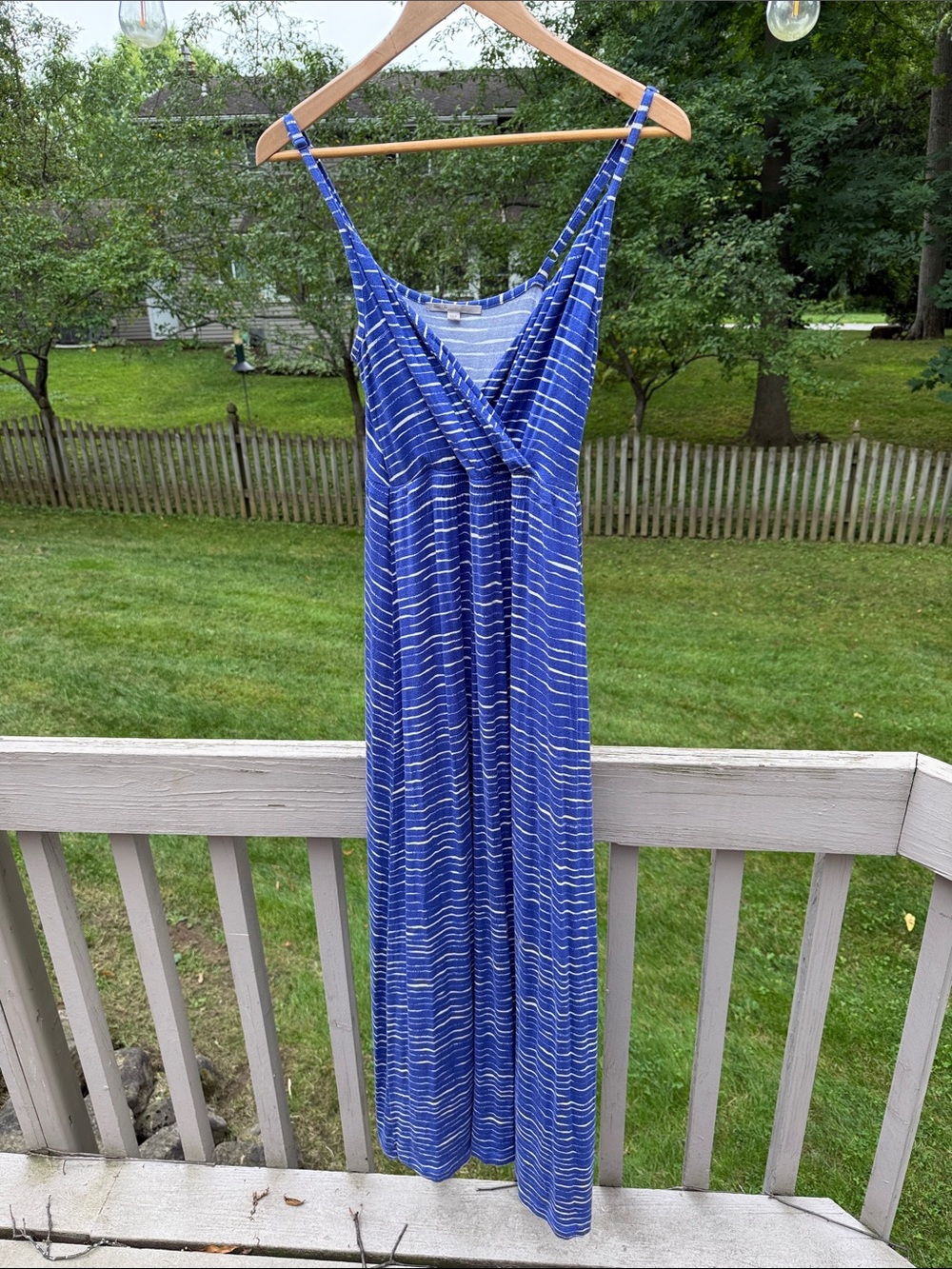 GAP Blue and White Striped Sleeveless Maxi Dress